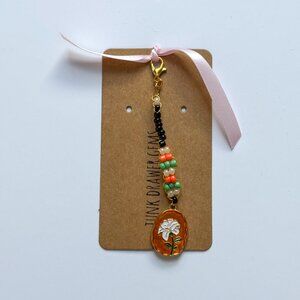Handmade Floral Beaded Keychain